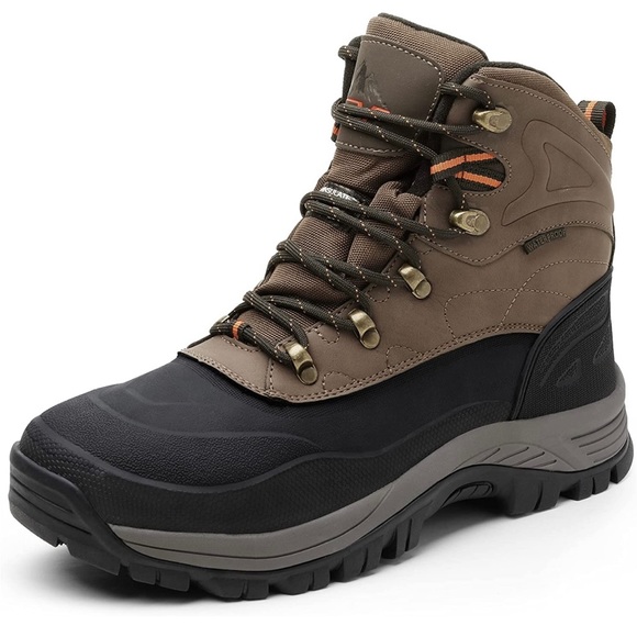 NEW NortiV8 Men’s Brown Black Hiking Snow Waterproof Construction Work Boots - Picture 1 of 7